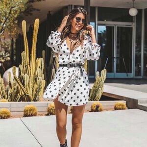 Lovers + friends Polka Dot wrap dress